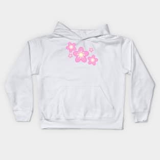 Sakura Cherry Blossom Flower Clusters in White Background Kids Hoodie